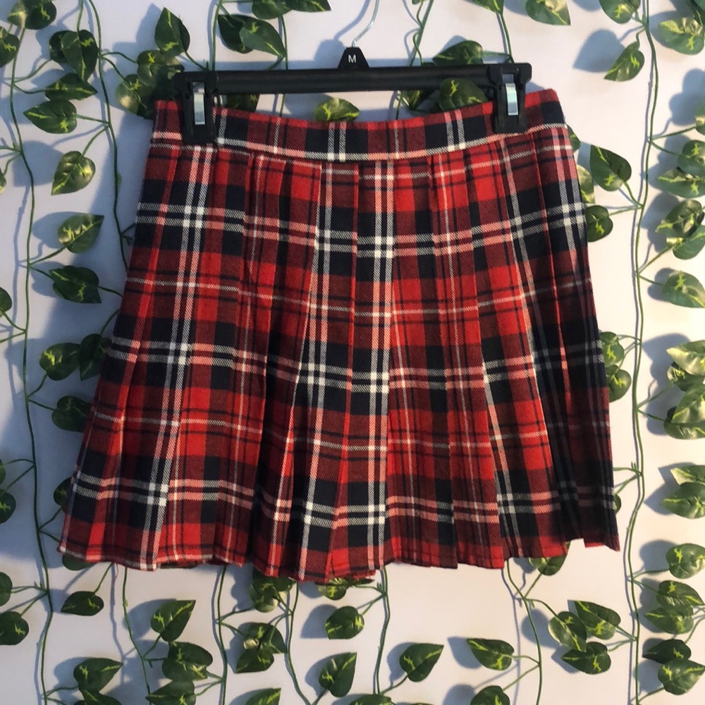 Plaid Pleated Mini Skirt